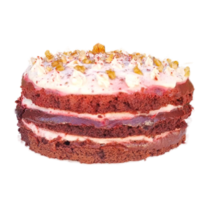 torta red velvet saludable con nueces