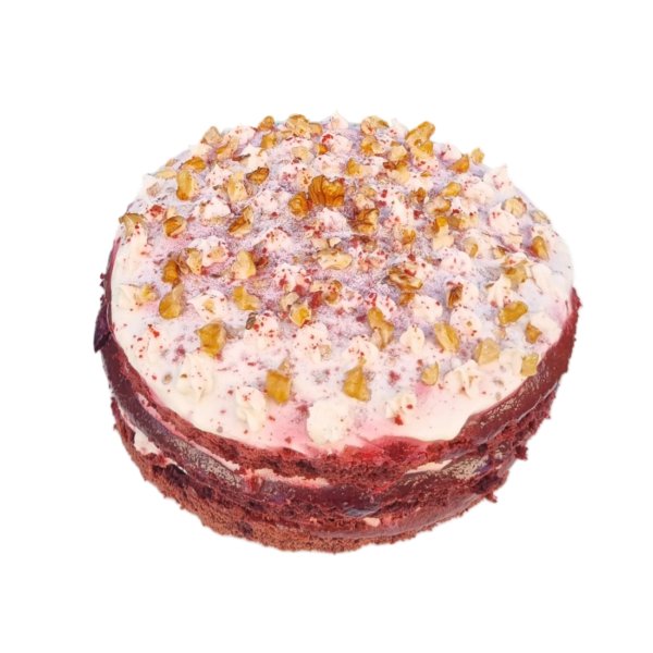 torta red velvet saludable nueces